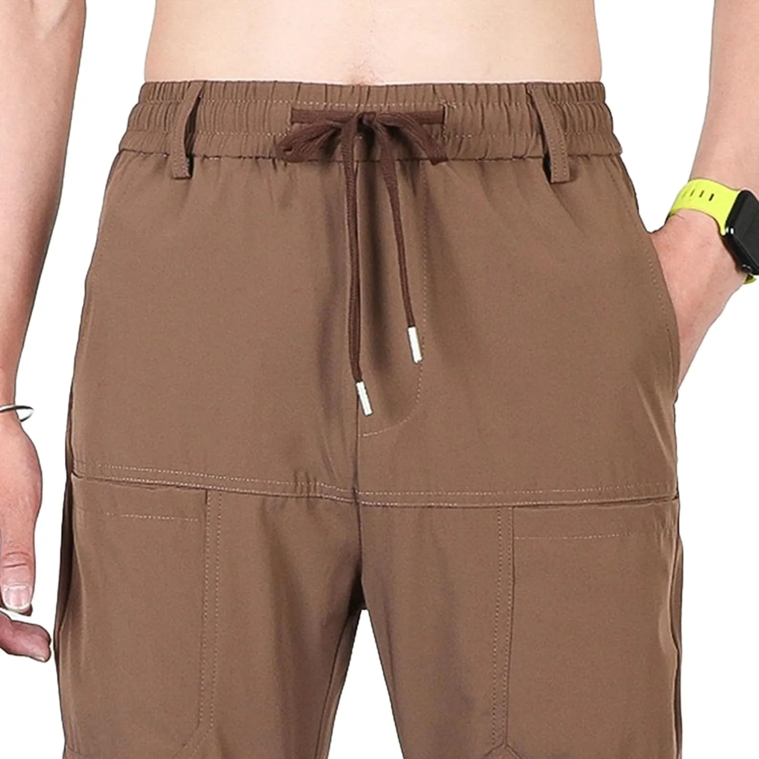 Men's Straight Leg Casual Stylish Outdoor Pants Elastic Waist Sweatpants Outdoor Pants Solid Jogging Trousers