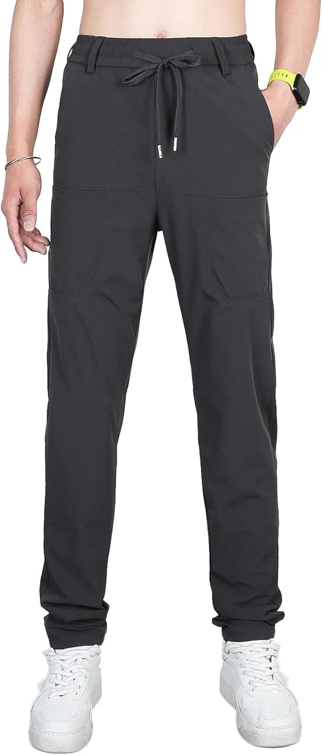 Men's Straight Leg Casual Stylish Outdoor Pants Elastic Waist Sweatpants Outdoor Pants Solid Jogging Trousers