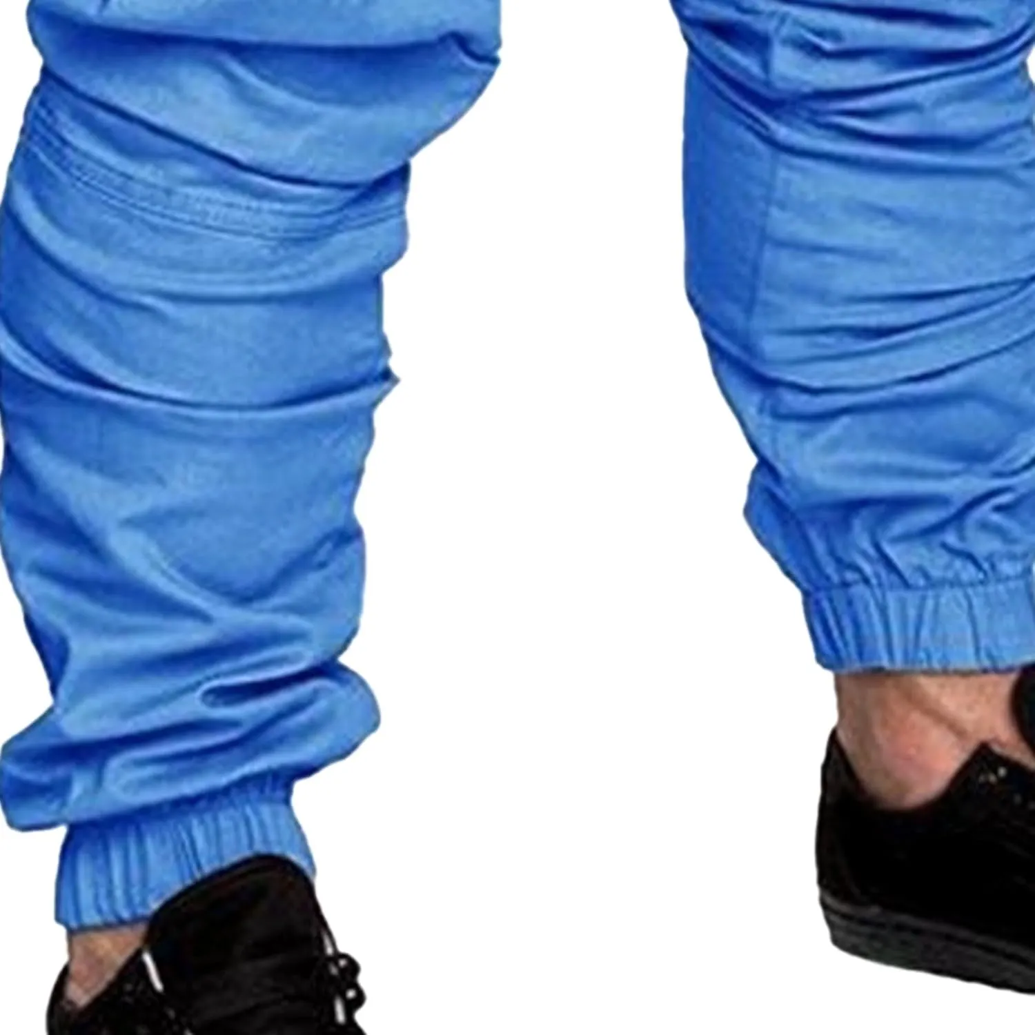 Men's Stretch Solid Military Cargo Pants Stylish Elastic Waisted Outdoor Pants Casual Chino Joggers Trousers
