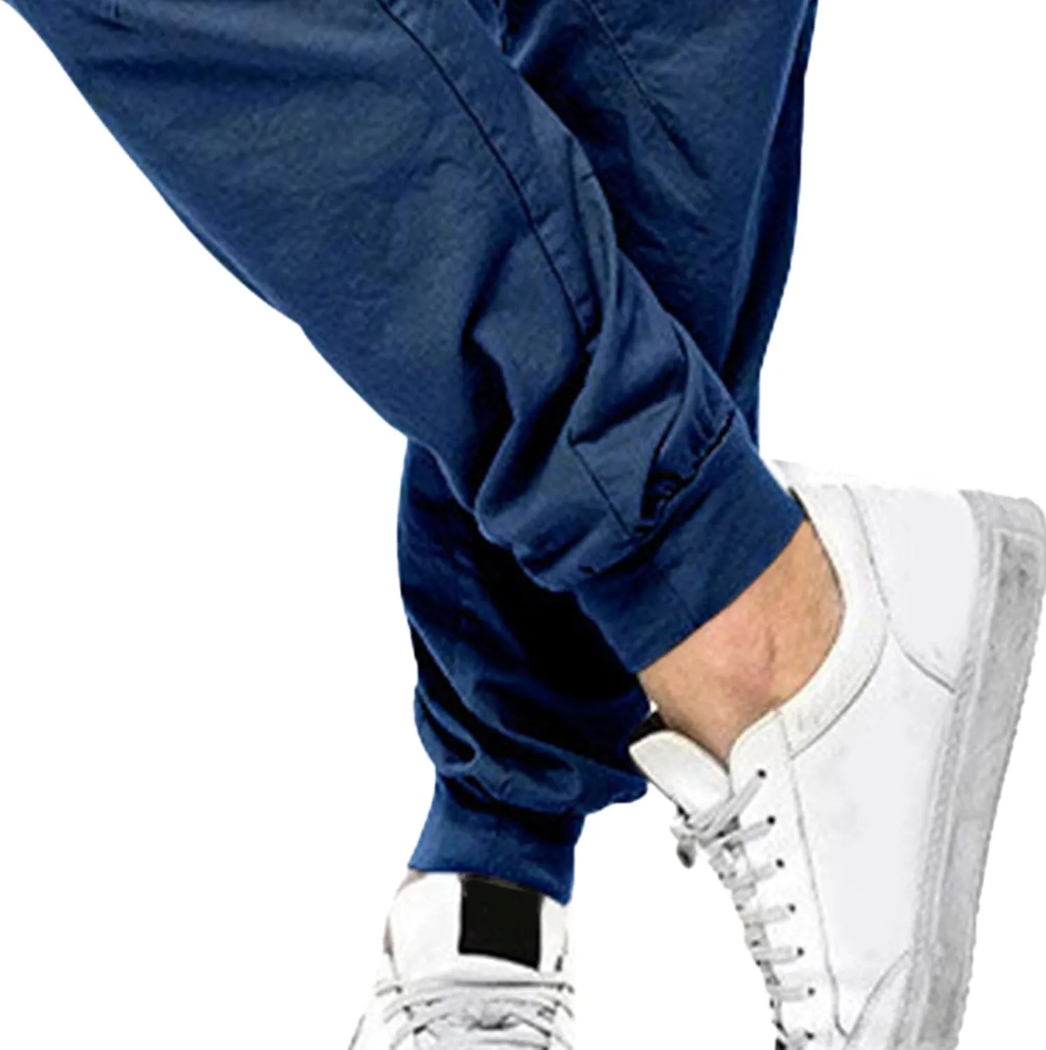 Men's Stylish Elastic Waist Joggers Pants Comfort Drawstring Chino Trousers Hiking Casual Solid Outdoor Pants