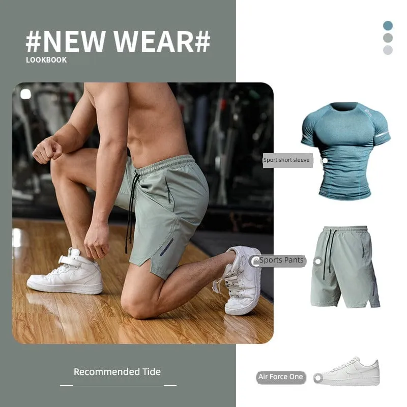 Men's  Summer Camouflage Printed  Split Sports Shorts