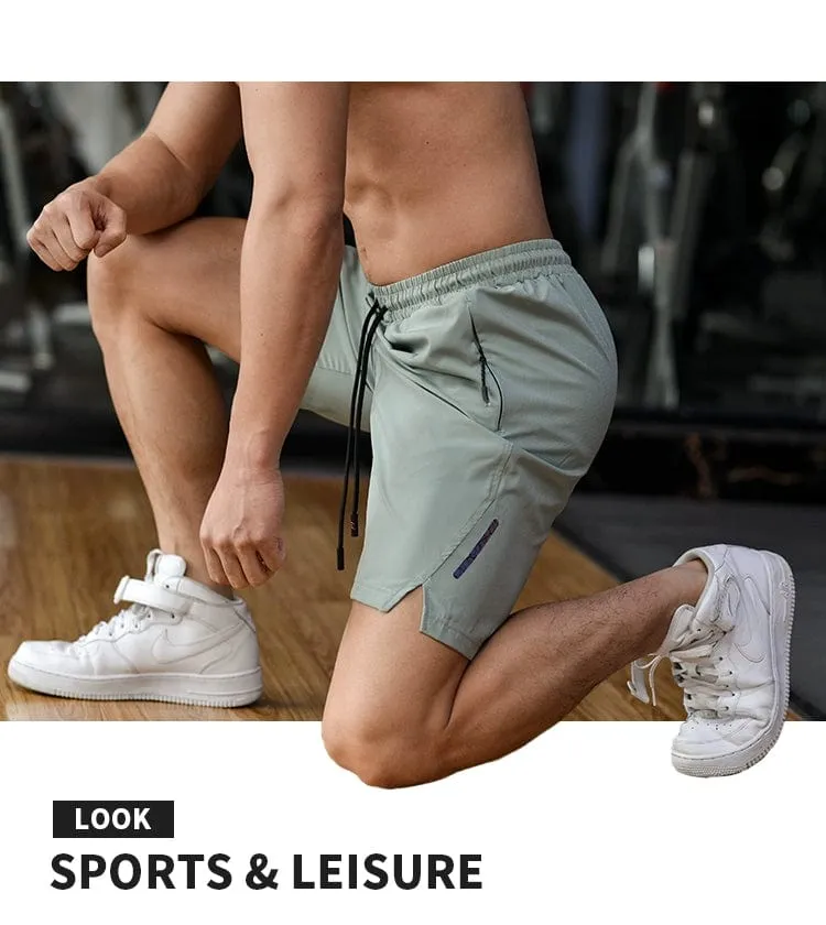 Men's  Summer Camouflage Printed  Split Sports Shorts