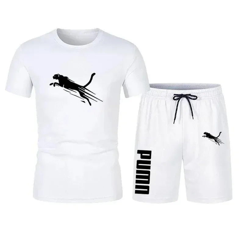 Men's Summer Tracksuit Breathable Mesh Running Set