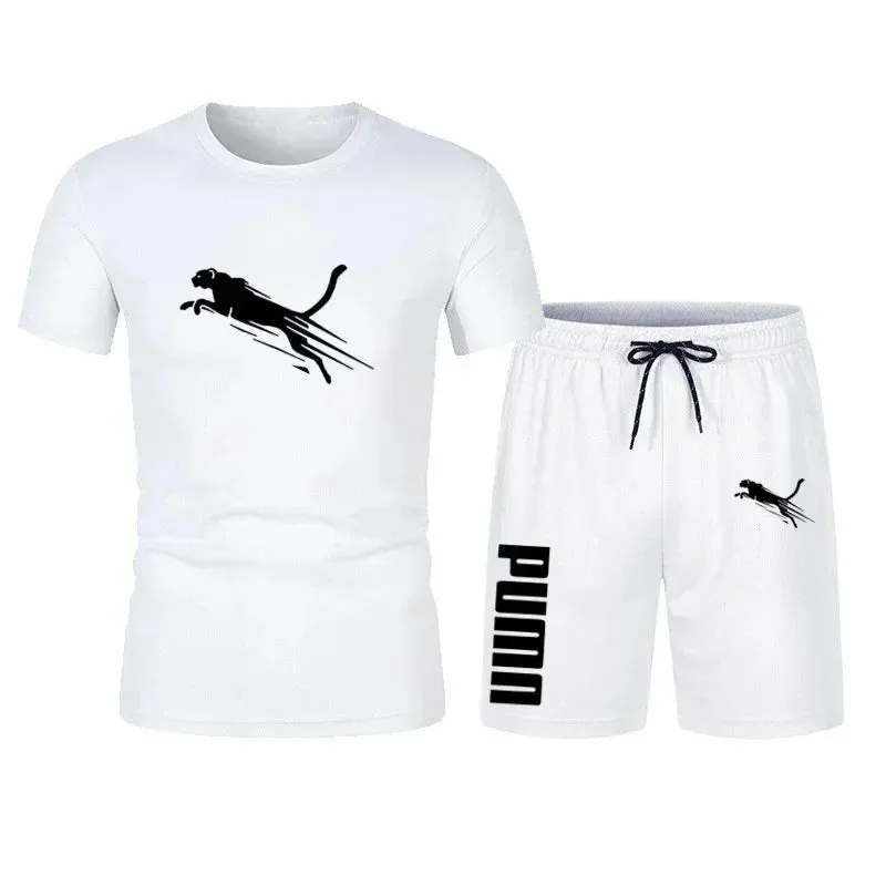 Men's Summer Tracksuit Breathable Mesh Running Set