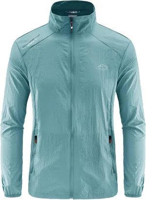 Mens Sun Jacket UPF 50  Clothes Full Zip UV Protection SPF Cooling Lightweight Summer Athletic Track Fishing Outwear