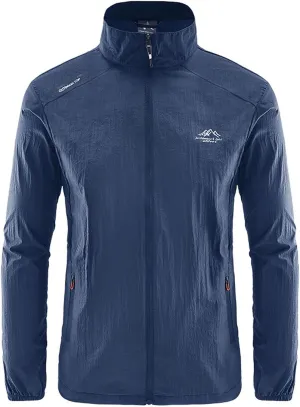 Mens Sun Jacket UPF 50  Clothes Full Zip UV Protection SPF Cooling Lightweight Summer Athletic Track Fishing Outwear