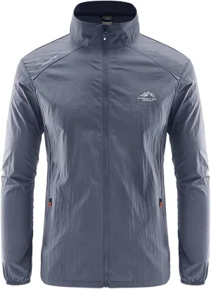 Mens Sun Jacket UPF 50  Clothes Full Zip UV Protection SPF Cooling Lightweight Summer Athletic Track Fishing Outwear