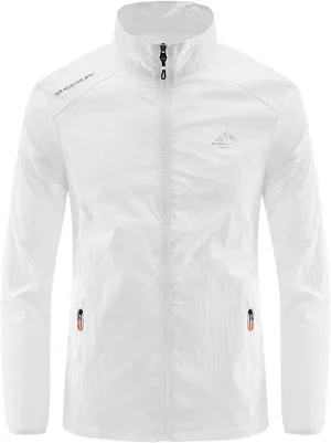 Mens Sun Jacket UPF 50  Clothes Full Zip UV Protection SPF Cooling Lightweight Summer Athletic Track Fishing Outwear