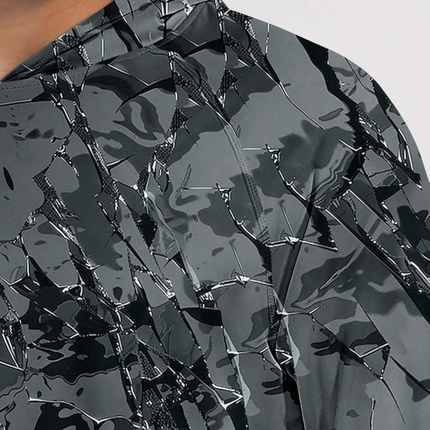 Men's Sun Protection Hoodie Shirt UPF 50  Long Sleeve Rash Guard Outdoor Fishing Lightweight Camo Quick Dry UV Shirts