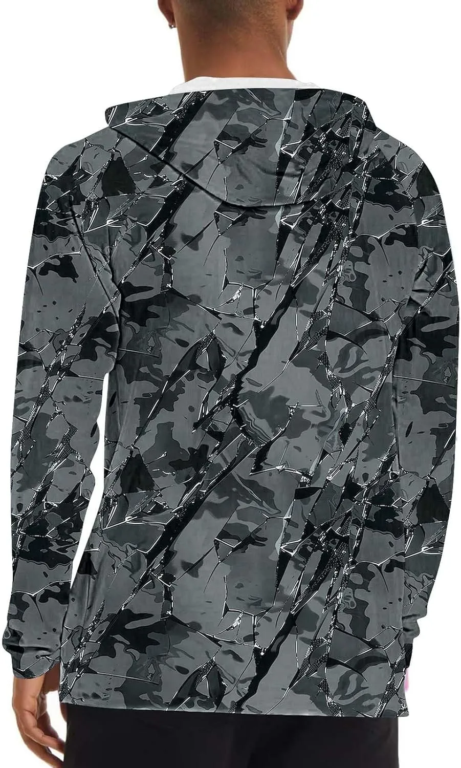 Men's Sun Protection Hoodie Shirt UPF 50  Long Sleeve Rash Guard Outdoor Fishing Lightweight Camo Quick Dry UV Shirts