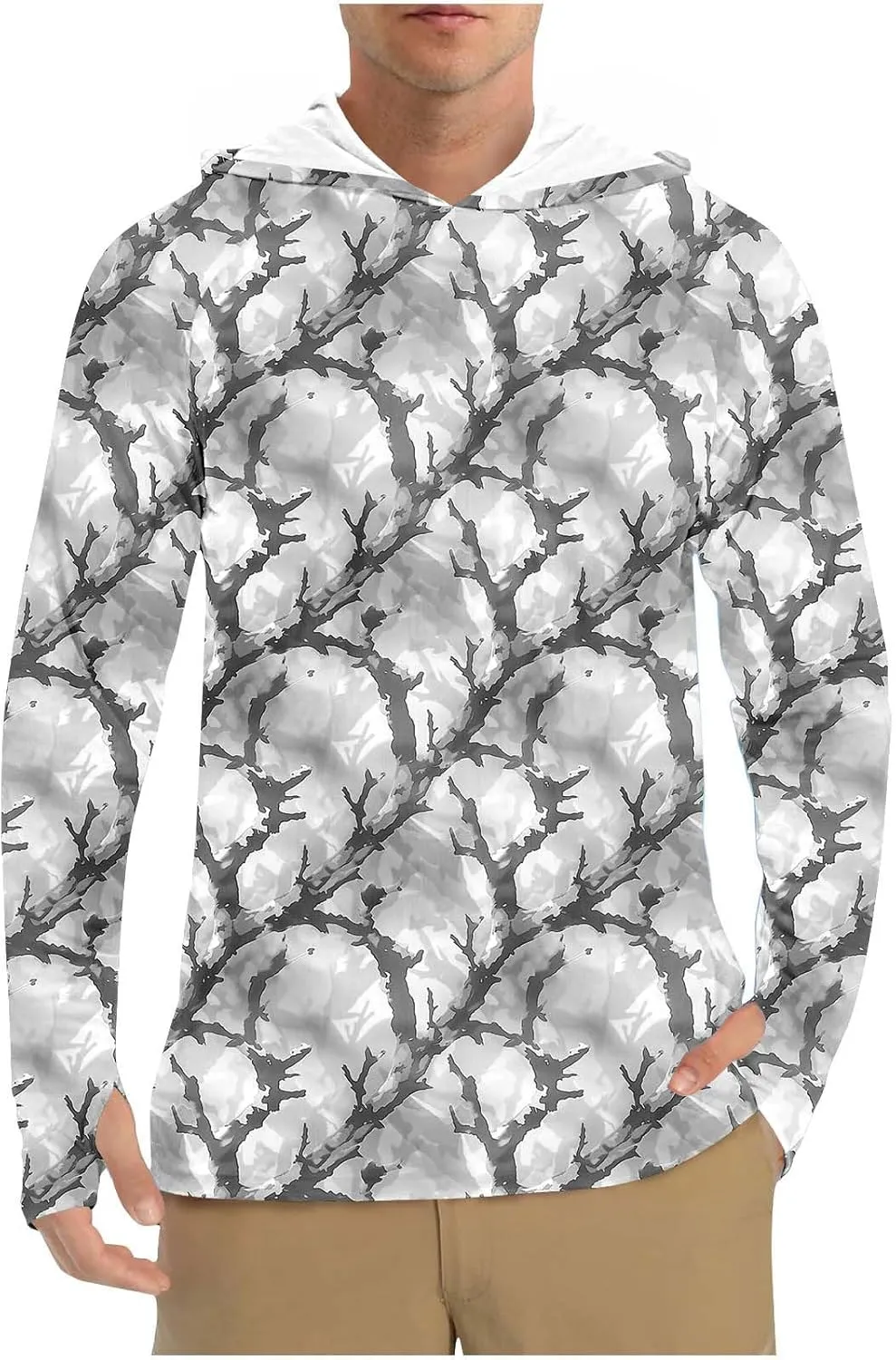 Men's Sun Protection Hoodie Shirt UPF 50  Long Sleeve Rash Guard Outdoor Fishing Lightweight Camo Quick Dry UV Shirts