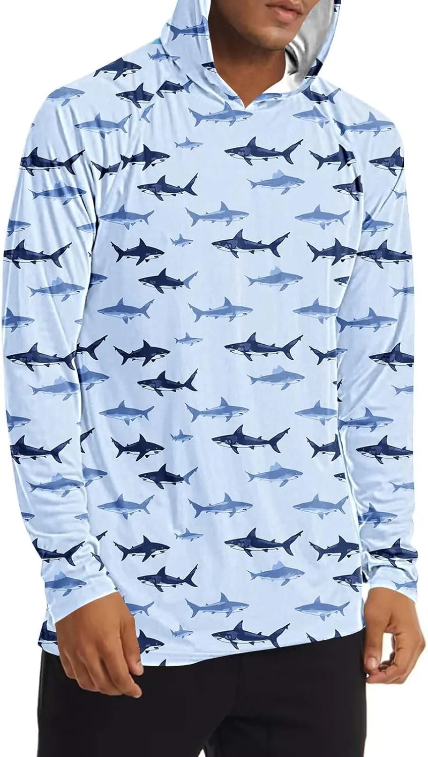 Men's Sun Protection Hoodie Shirt UPF 50  Long Sleeve Rash Guard Outdoor Fishing Lightweight Camo Quick Dry UV Shirts
