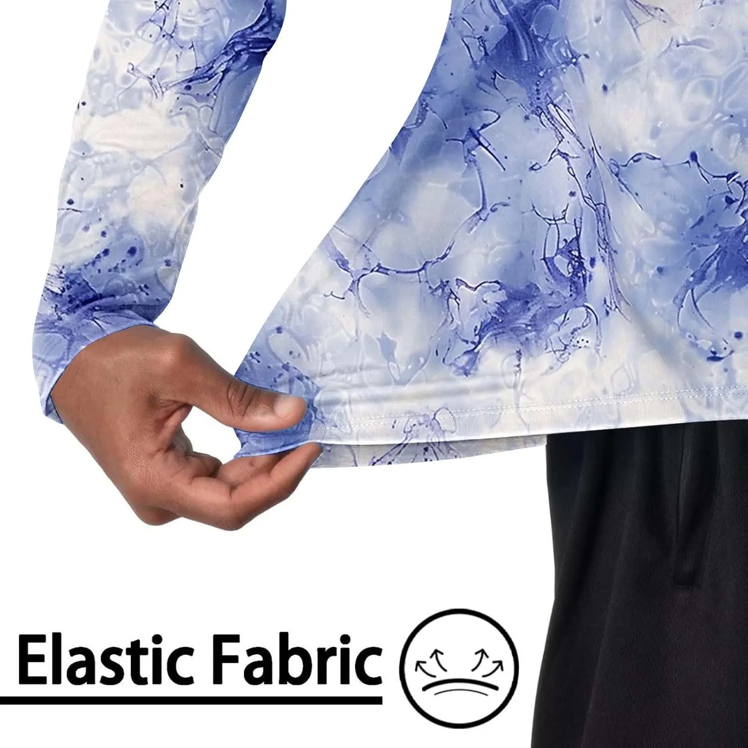 Men's Sun Protection Hoodie Shirt UPF 50  Long Sleeve Rash Guard Outdoor Fishing Lightweight Camo Quick Dry UV Shirts