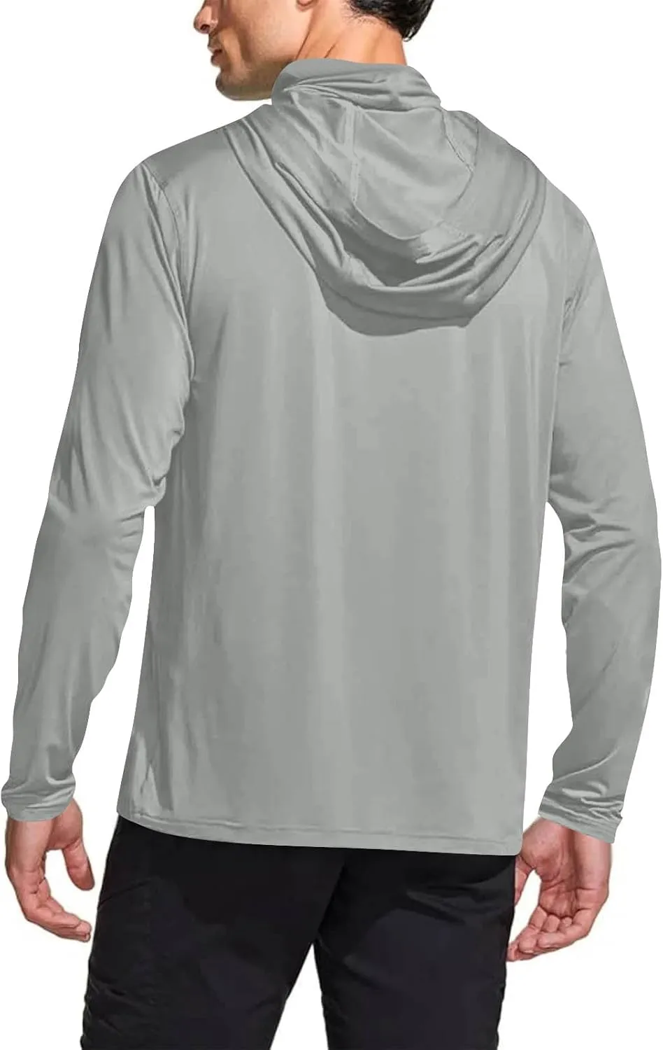 Men's Sun Protection Hoodie Shirt UPF 50  Long Sleeve UV SPF T-Shirts with Face Cover Rash Guard Fishing Lightweight