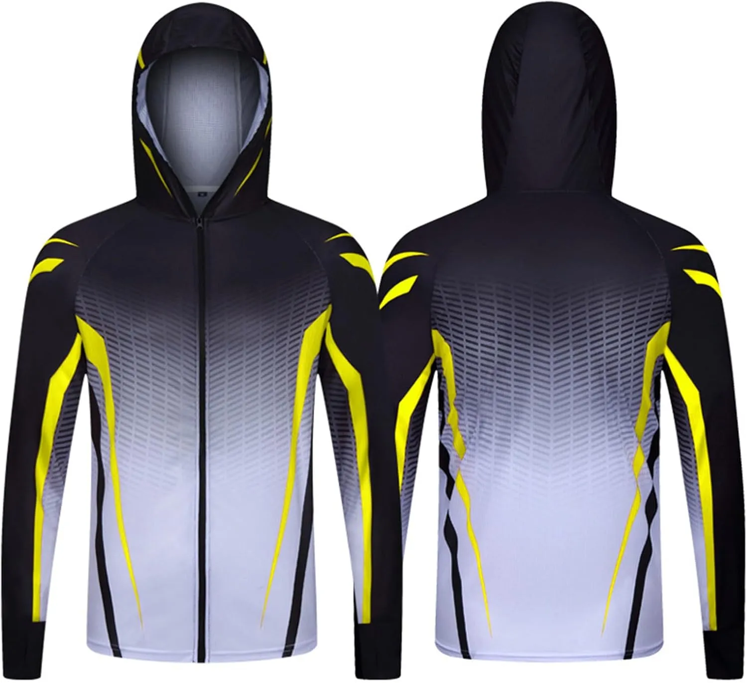 Mens Sun Protection Jacket Lightweight Thin Breathable Full Zip Hoodie Hiking Fishing Outdoor Quick Dry Hiking Shirt