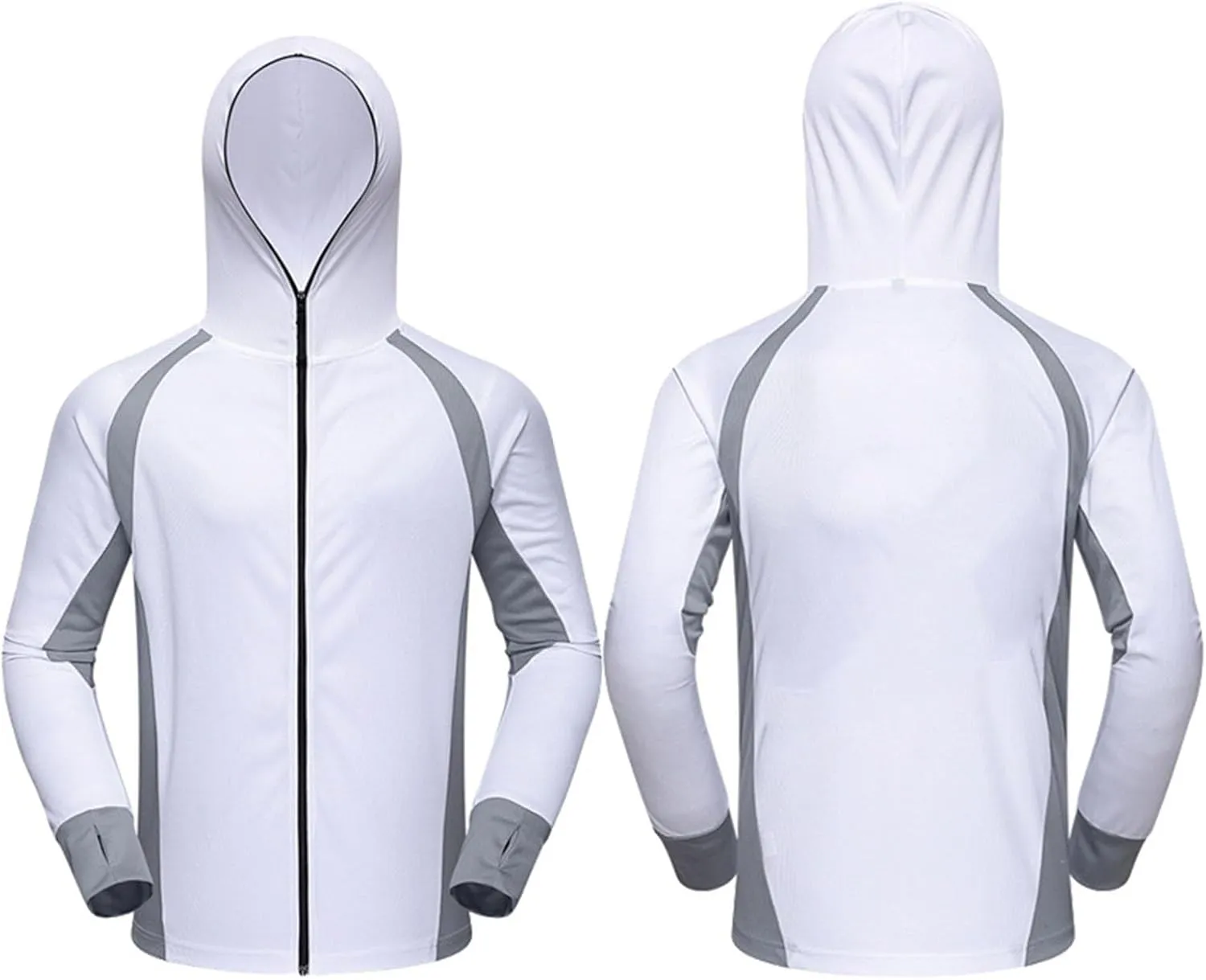 Mens Sun Protection Jacket Lightweight Thin Breathable Full Zip Hoodie Hiking Fishing Outdoor Quick Dry Hiking Shirt