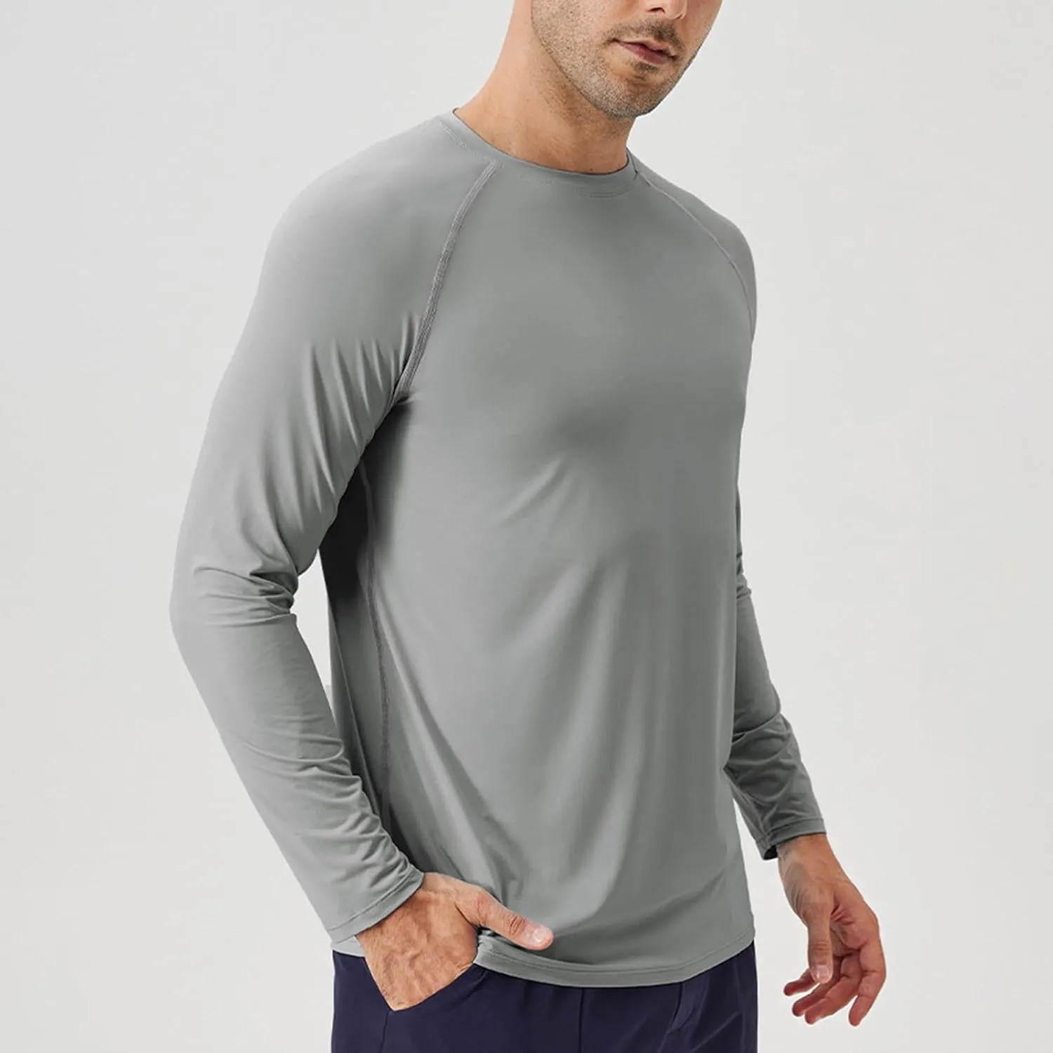 Men's Sun Protection Shirts Long Sleeve Rash Guard UV SPF UPF 50  Fishing Running Quick Dry Lightweight Pullover Tops