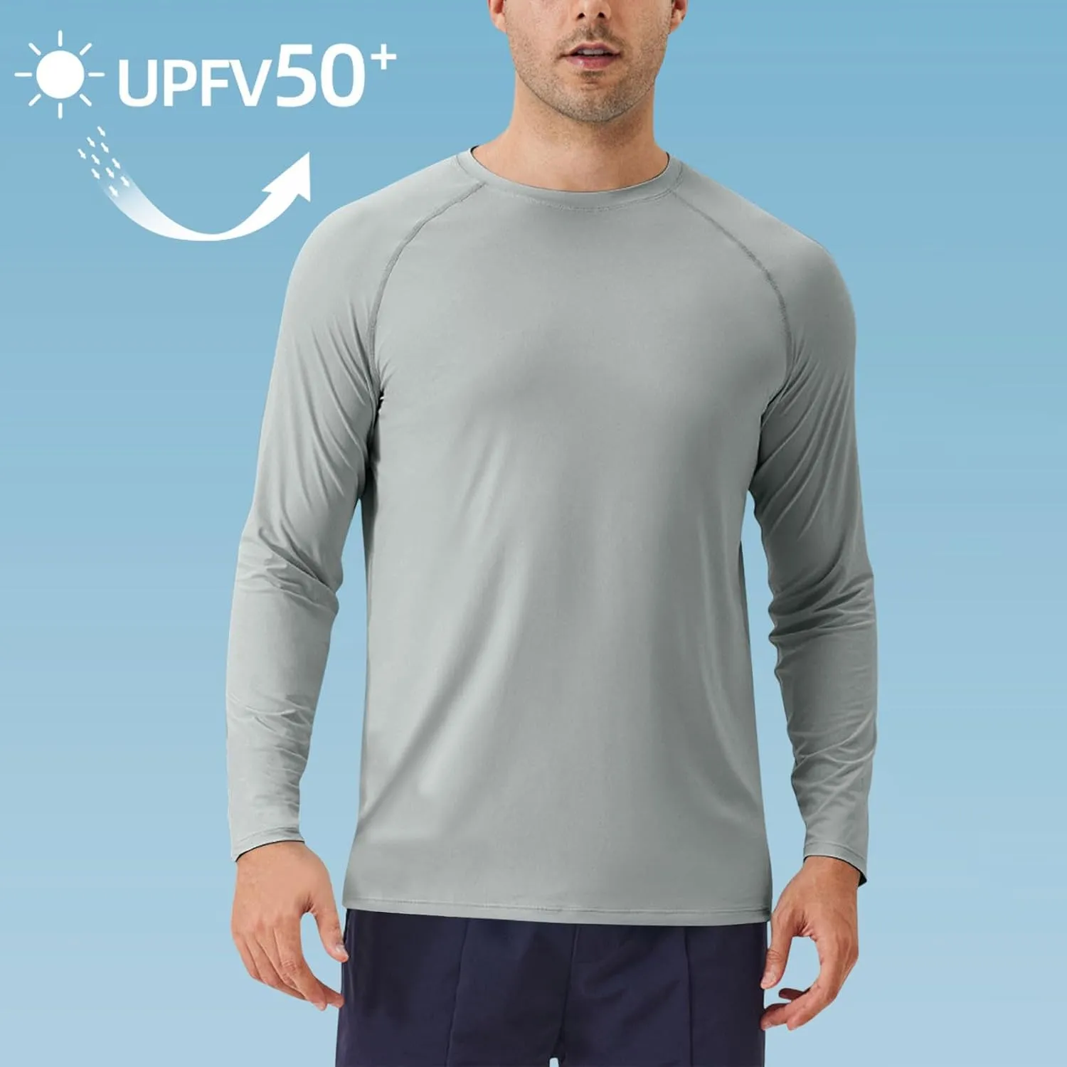 Men's Sun Protection Shirts Long Sleeve Rash Guard UV SPF UPF 50  Fishing Running Quick Dry Lightweight Pullover Tops