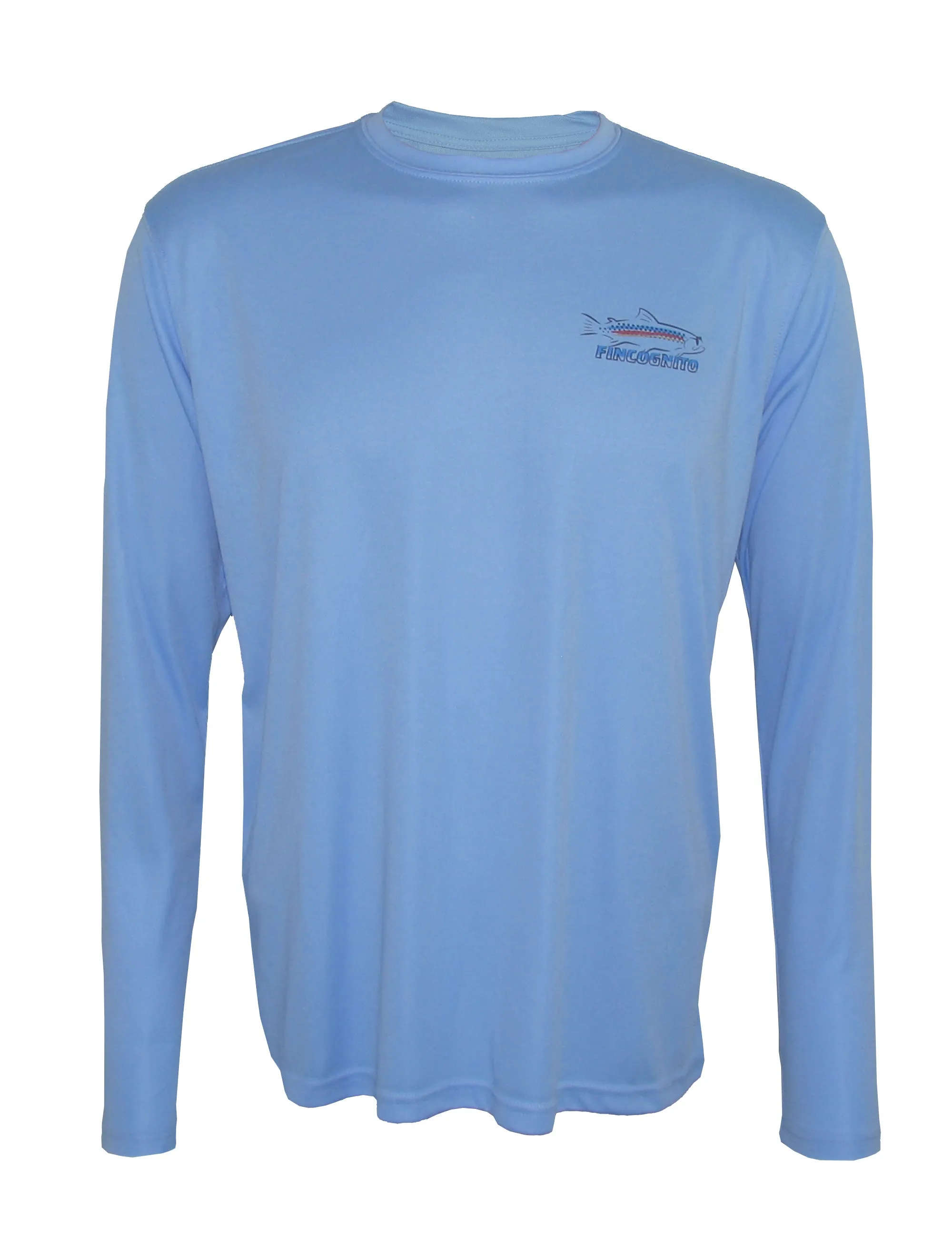 Men's Sun Protective Fishing Shirt Columbia Blue/Rainbow Trout