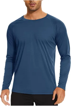 Mens Sun Shirts UV Protection Long Sleeve Beach Cover Up Quick Dry UPF 50  SPF Shirt T-Shirt Blouse for Casual Workout