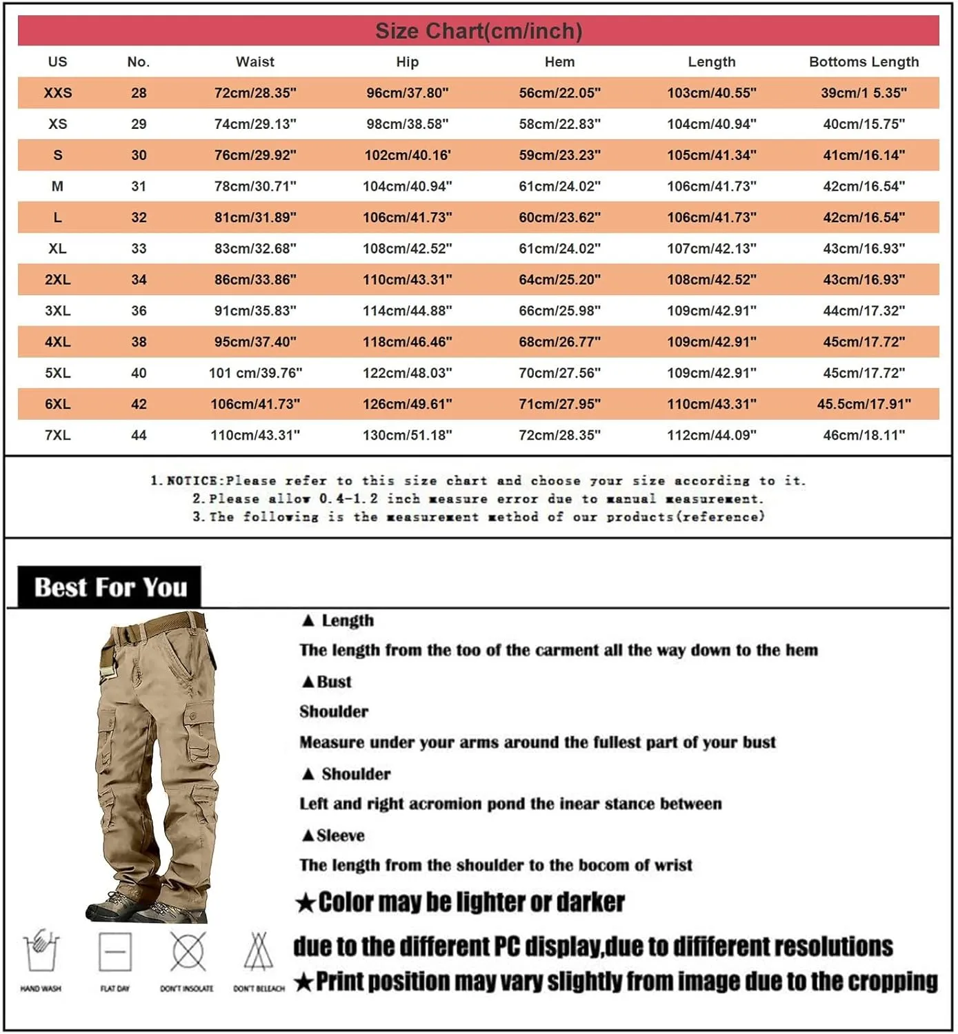 Mens Tactiacl Hiking Work Pants Straight Leg Lightweight Athletic Fit Cargo Trousers Outdoor Pants with Multi Pockets