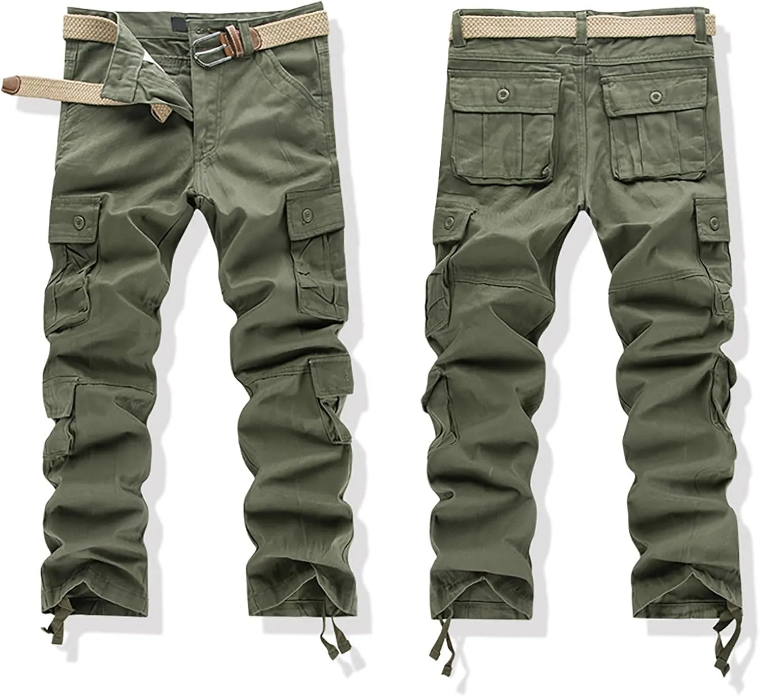 Mens Tactiacl Hiking Work Pants Straight Leg Lightweight Athletic Fit Cargo Trousers Outdoor Pants with Multi Pockets