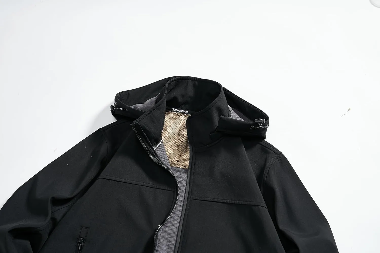 Men's Tactical Softshell Waterproof Hiking Jacket, Lightweight Fleece Lined Hooded Winter Outdoor Jacket