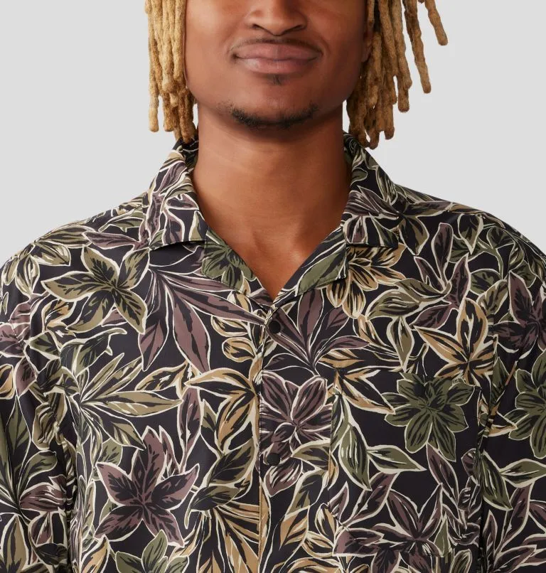 Men's Trail Sender Camp Shirt - Black Floral Print