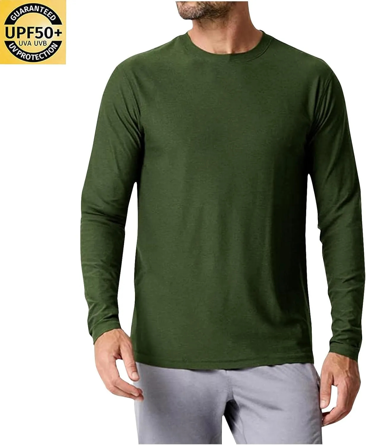 Mens UPF 50  UV Sun Protection Shirts Outdoor Long Sleeve SPF Rash Guard Lightweight Quick Dry Fishing Running Tshirts