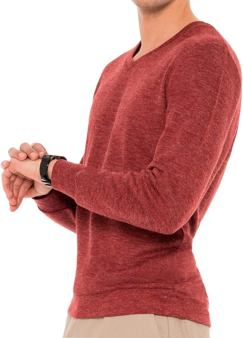Mens V Neck Sweater - Moisture Wicking Dry Fit - Lightweight Fashion Sweaters