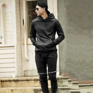 Men's Winter Casual Leather Hoodie