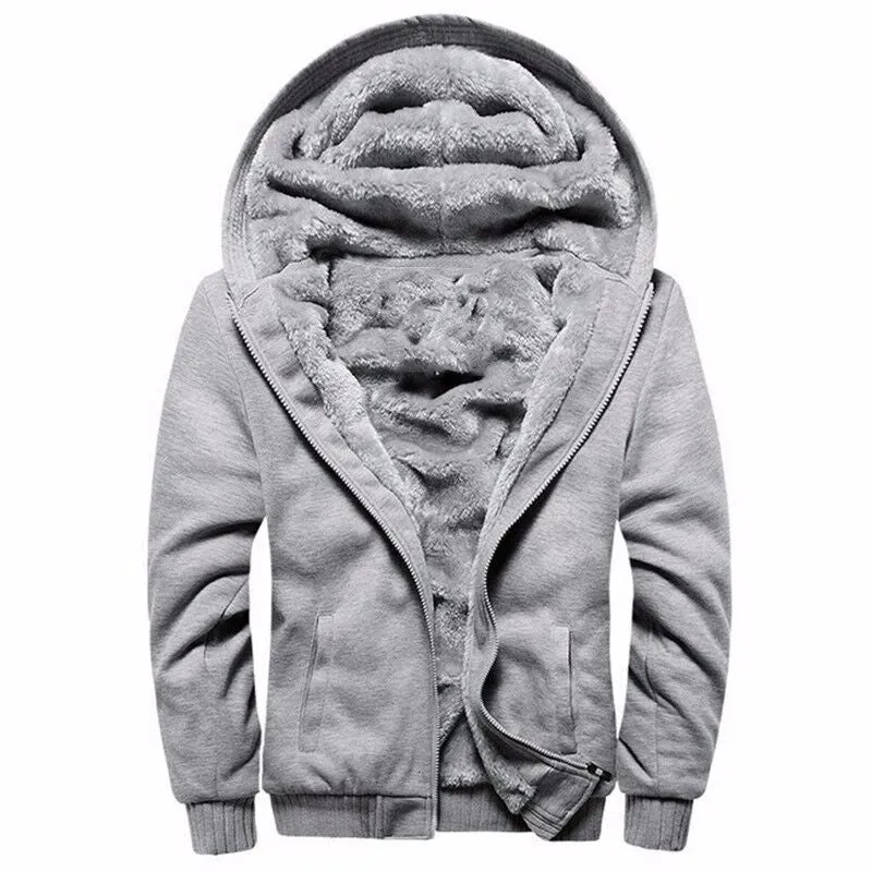 Men's Winter Hoodie With Zipper And Fleece