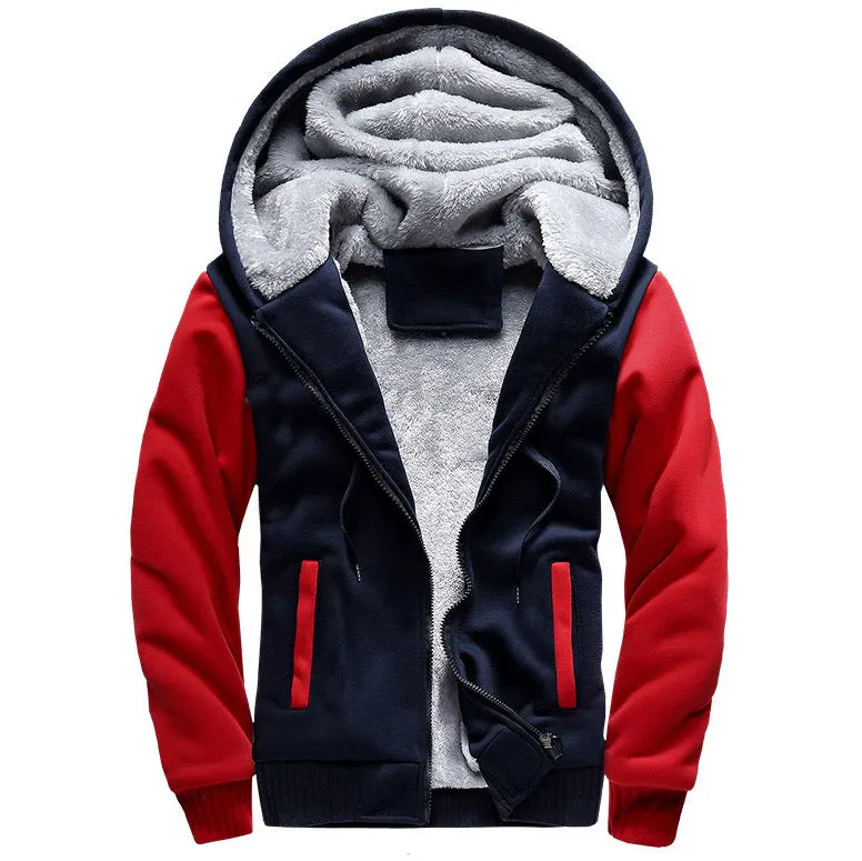 Men's Winter Hoodie With Zipper And Fleece