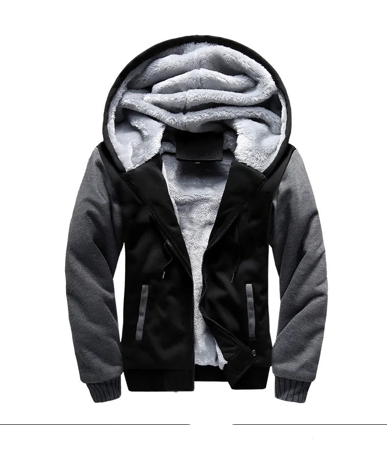 Men's Winter Hoodie With Zipper And Fleece