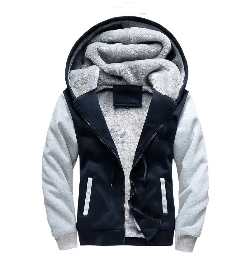 Men's Winter Hoodie With Zipper And Fleece