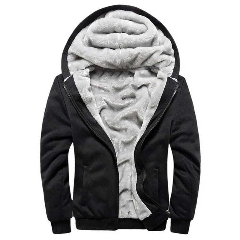 Men's Winter Hoodie With Zipper And Fleece