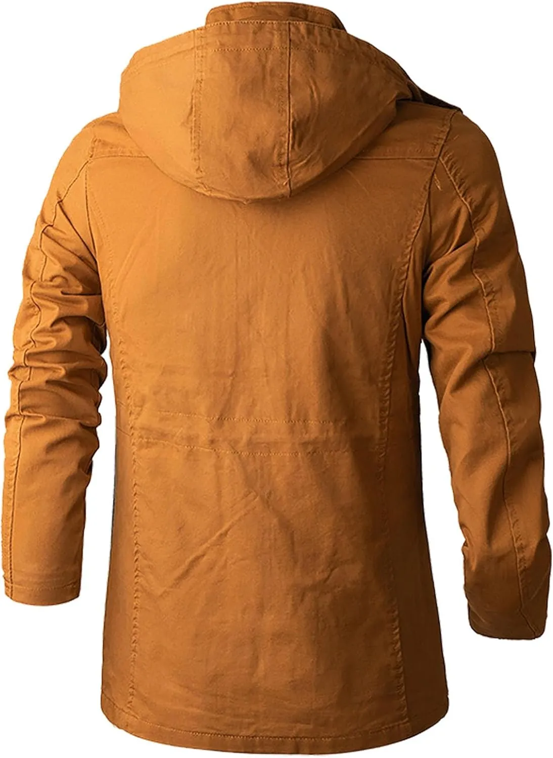 Men's Winter Work Jacket Casual Mid-Length Warm Thickened Coat Fashion Solid Color Fleece Pullover Cardigan Hoodies