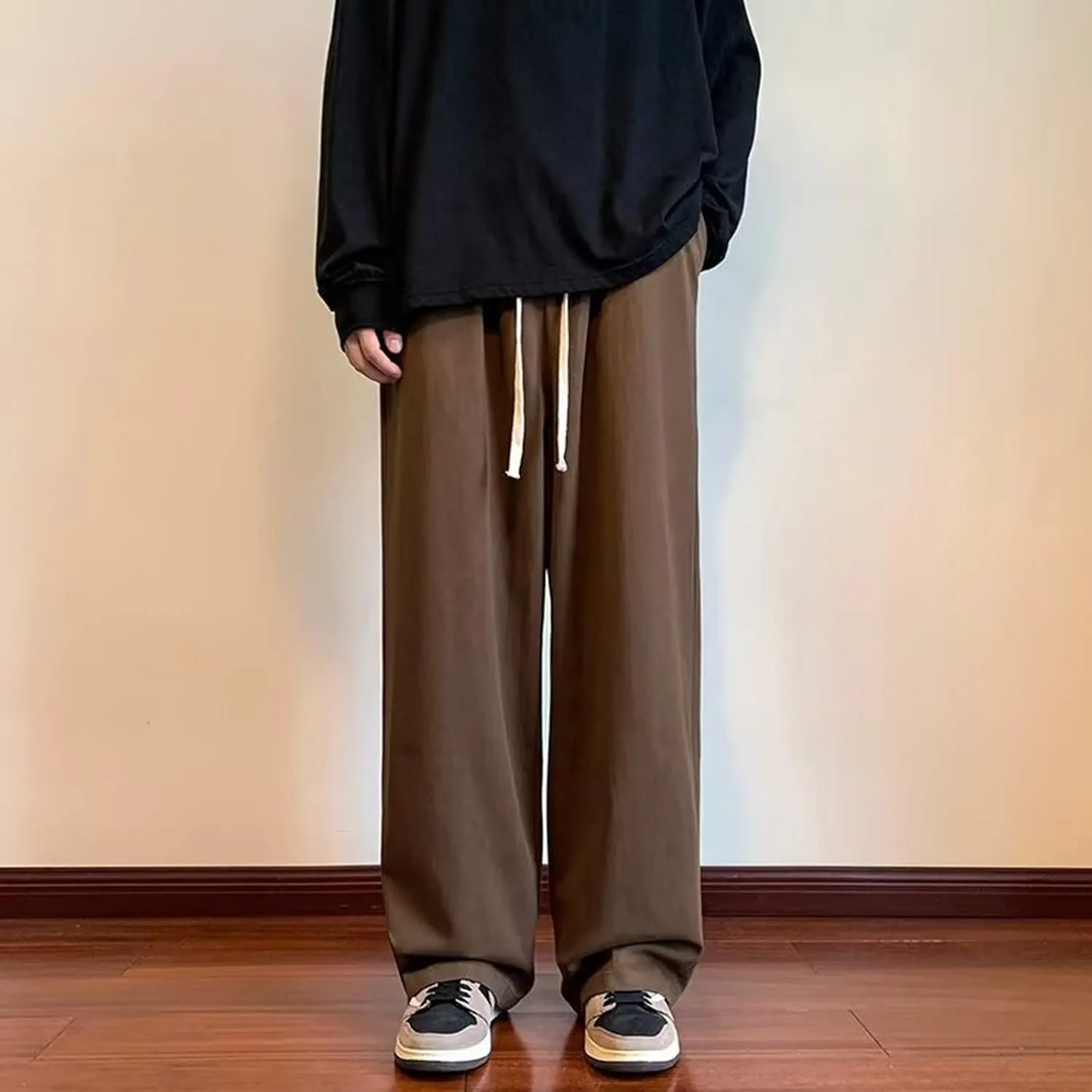 Mens Workout Cargo Sweatpants Long Multi-Pockets Outdoor Pants Men's Fleece Cargo Jogger Athletic Pants Heavyweight
