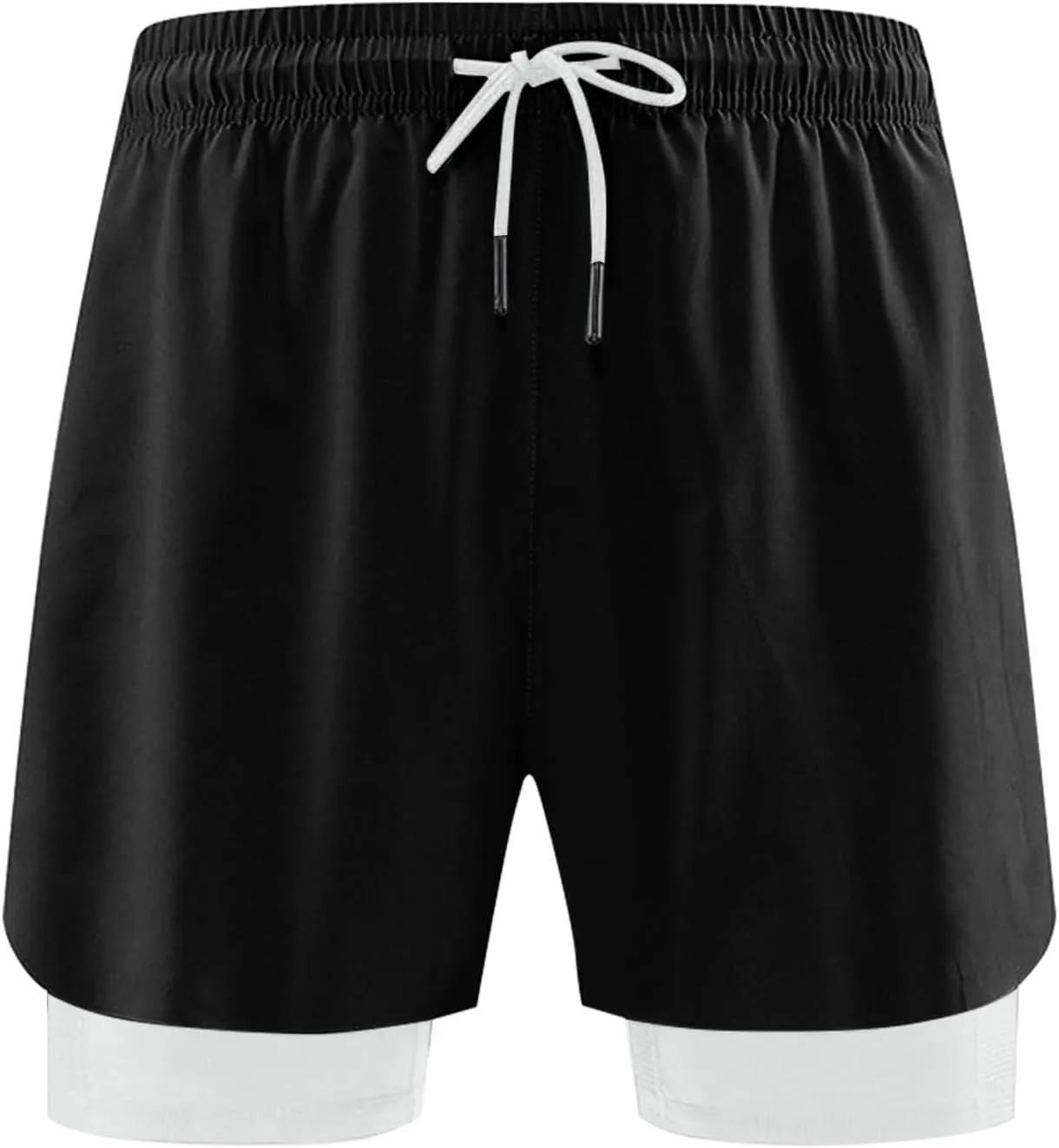 Men's Workout Running Shorts Athletic Elastic Waist Drawstring Shorts Solid Lightweight Gym Outdoor Pants