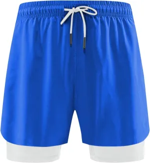 Men's Workout Running Shorts Athletic Elastic Waist Drawstring Shorts Solid Lightweight Gym Outdoor Pants