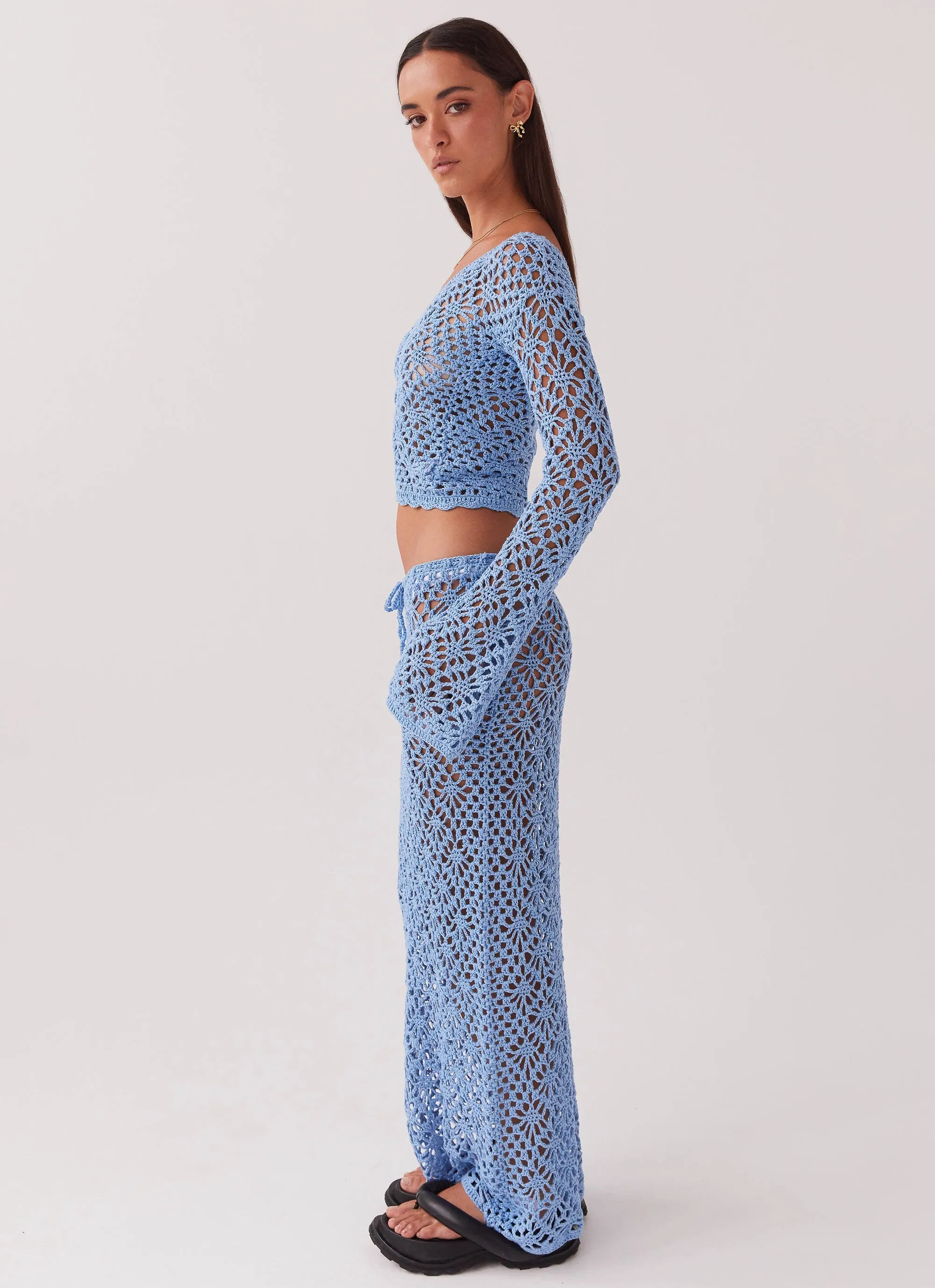 Merliah Crochet Maxi Skirt - Blue Pure Vibes