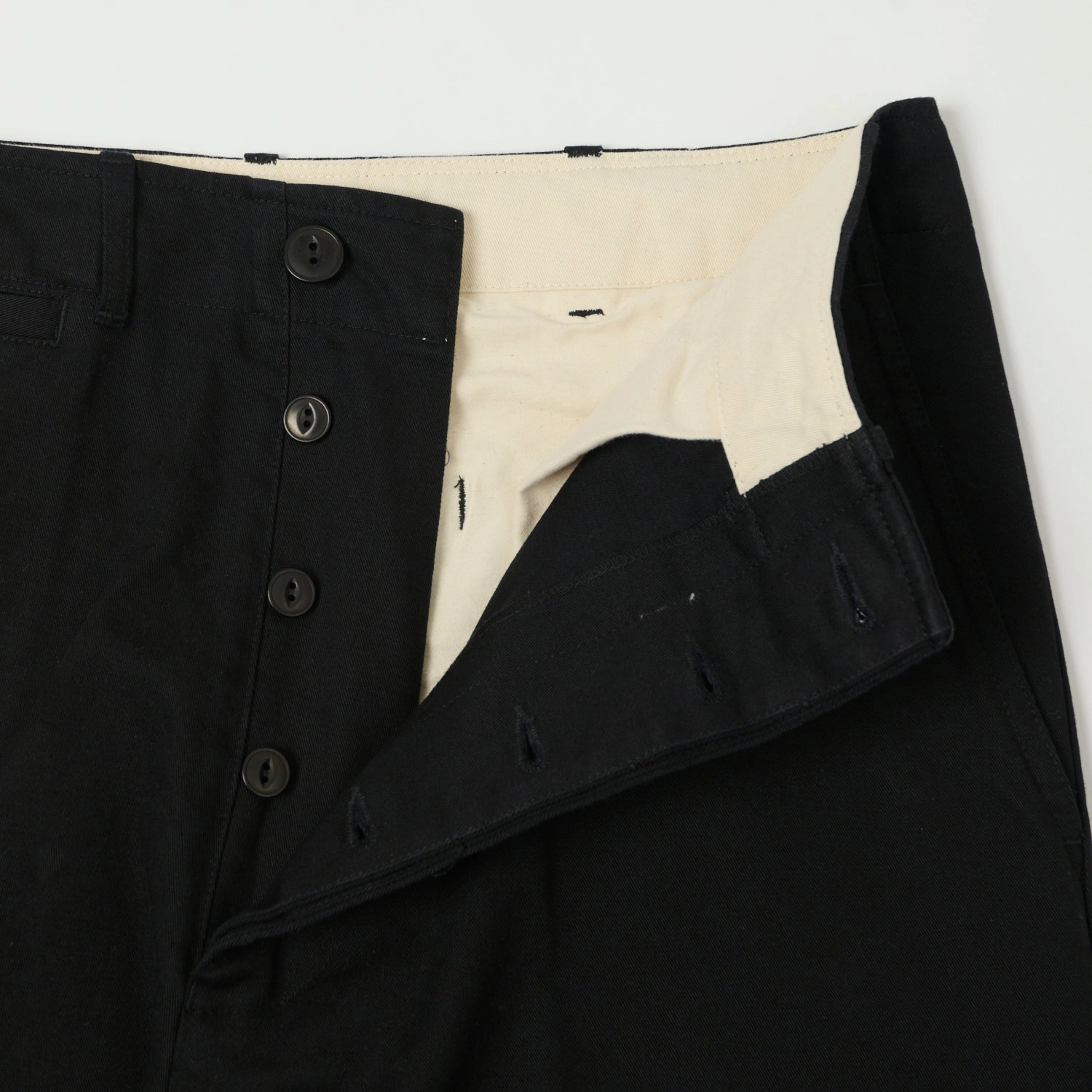 Core Essential Soft Waistband Merz b. Schwanen 'Good Basics' Organic Cotton Twill Chinos - Deep Black