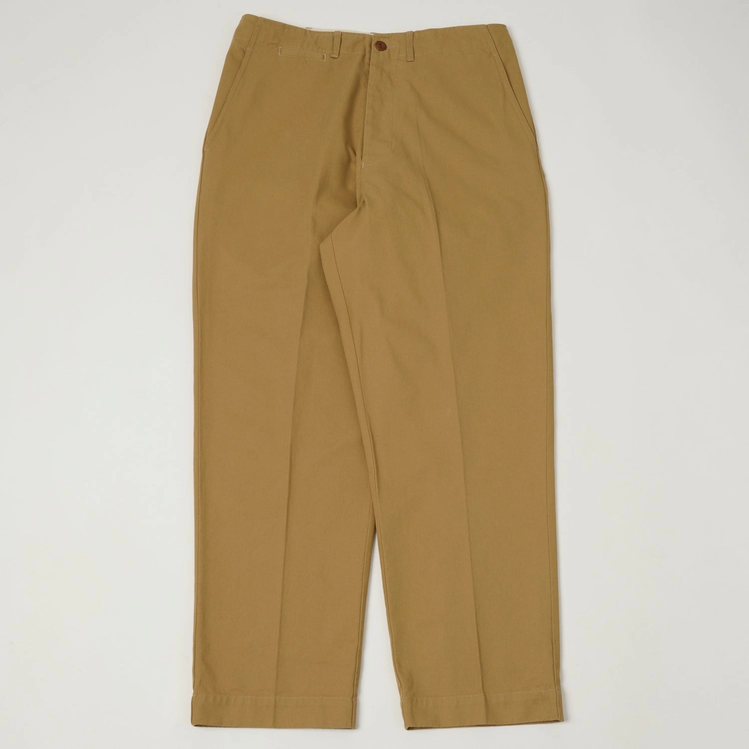 Quick-Dry Material Merz b. Schwanen 'Good Basics' Organic Cotton Twill Chinos - Khaki