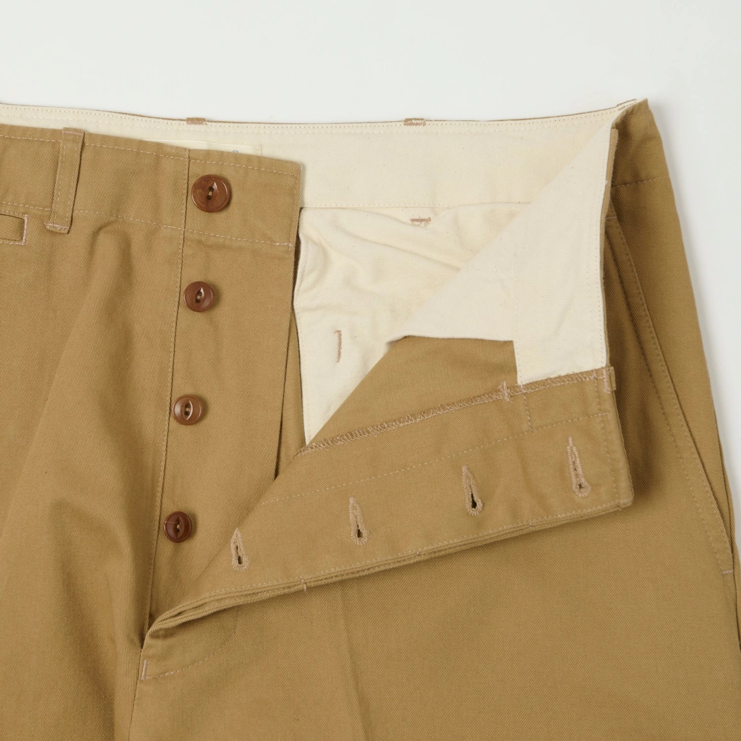 Merz b. Schwanen 'Good Basics' Organic Cotton Twill Chinos - Khaki Tough Style
