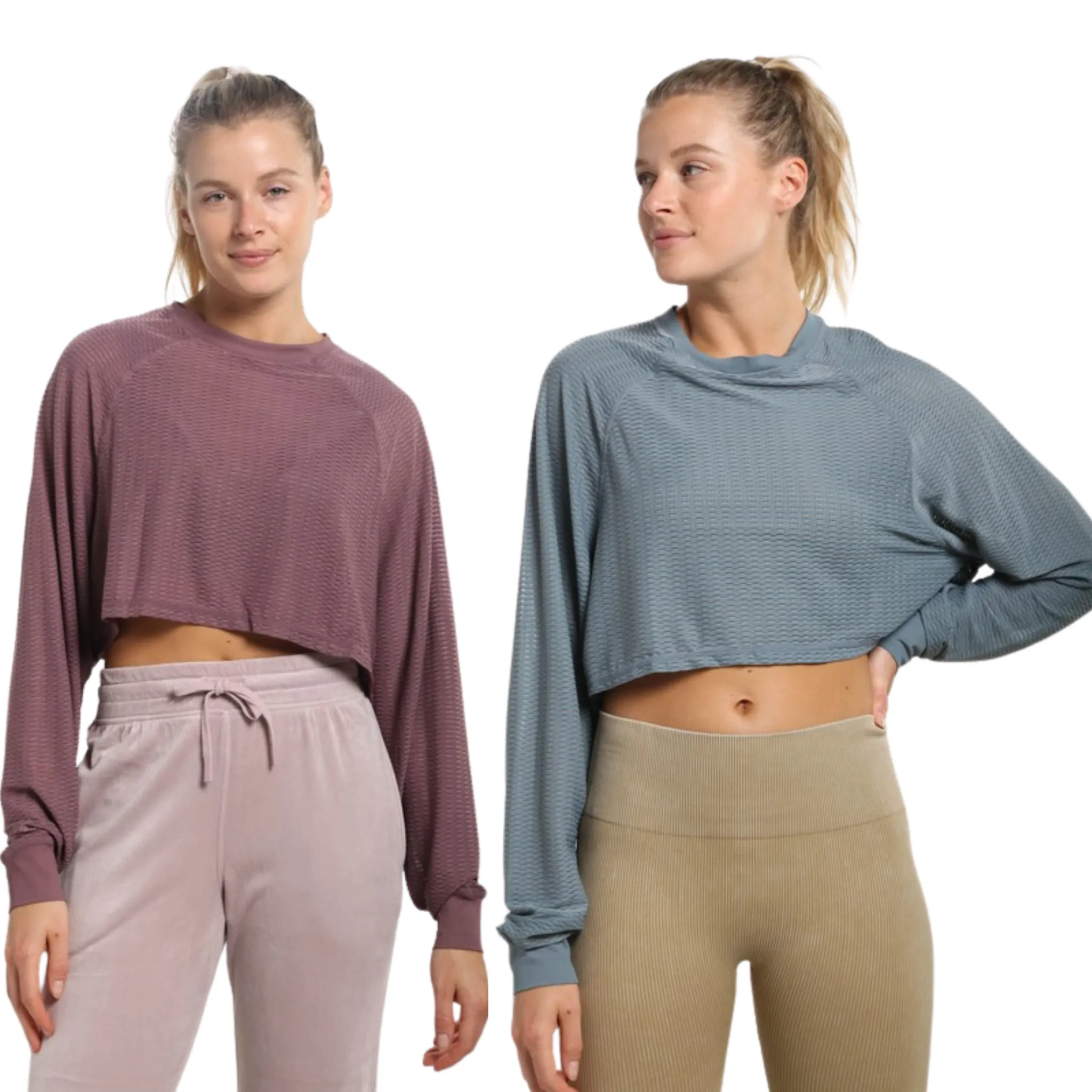Mesh Raglan Cropped Top