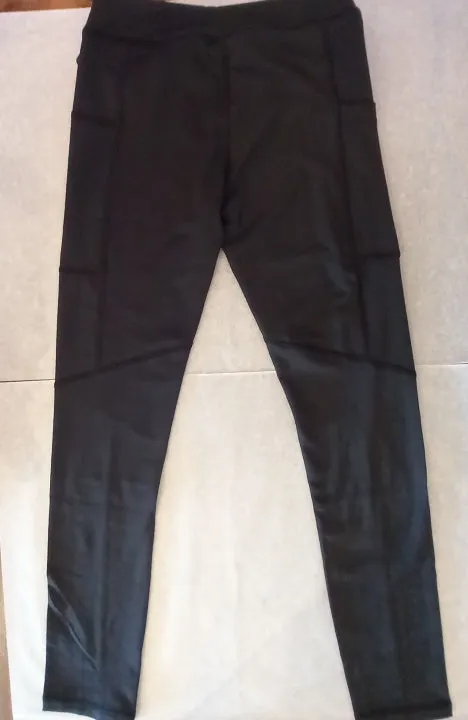 MID Girls Yoga Stretch Pants in Black: Size 7 to 14