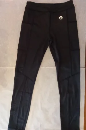 MID Girls Yoga Stretch Pants in Black: Size 7 to 14