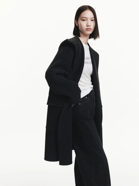 Midi Hooded Wool Coat Urban Edge