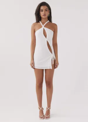 Sports Ready Midnight Rhapsody Ruffle Mini Dress - White