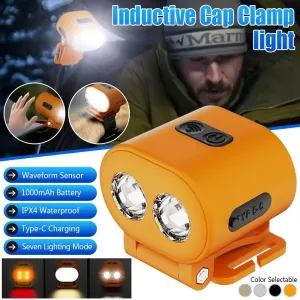 Mini Headlamp Hat Clip Light USB Rechargeable Helmet Headlight Portable LED Sensor Headlight Torch Waterproof Work Light Camping
